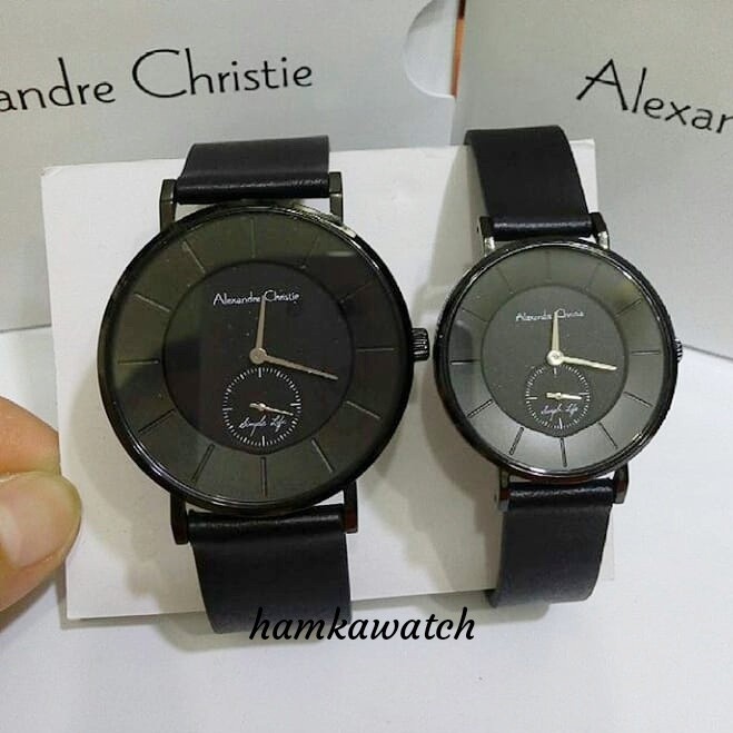 jam tangan / Watch_Id pasangan / couple alexander cristie ac8484 full black