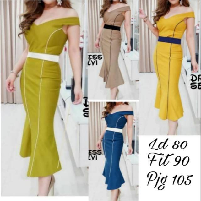 042 Dress Scuba Import Party Office Mewah