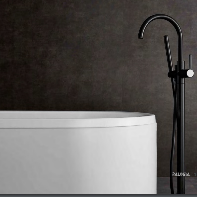 PALOMA FCP 9305 Keran Mixer Bathtub Lantai Floor Panas Dingin Kran Air HITAM BLACK MATTE