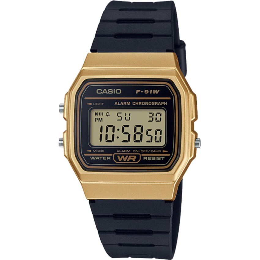 Casio F-91WM-91 Gold Emas Jam Tangan Jam Teroris Vintage Original F91