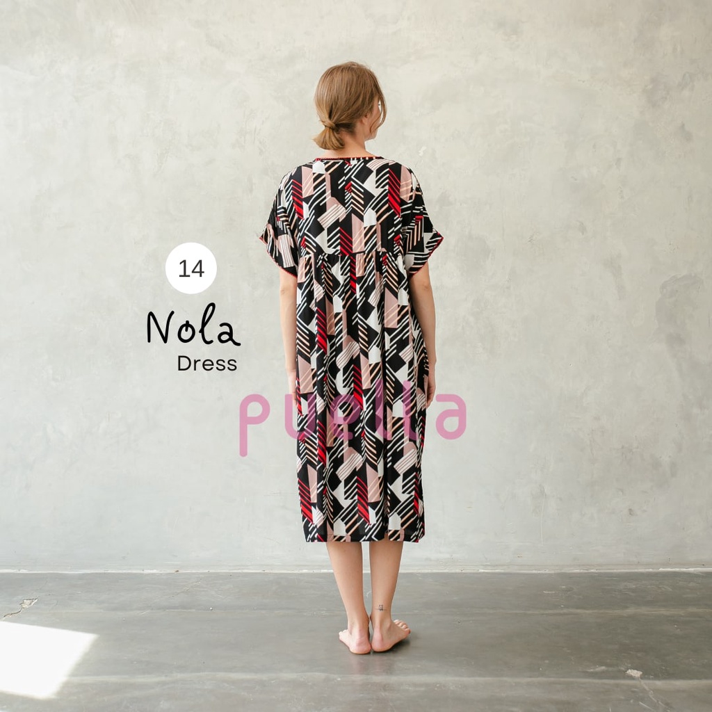 Puella - Daster Nola Series 14 | Baju Tidur Adem | Daster Jumbo | Baju Santai | Sleepwear | Baju Tidur Busui Friendly | Dress Hamil | Daster Murah | Dress Santai-3