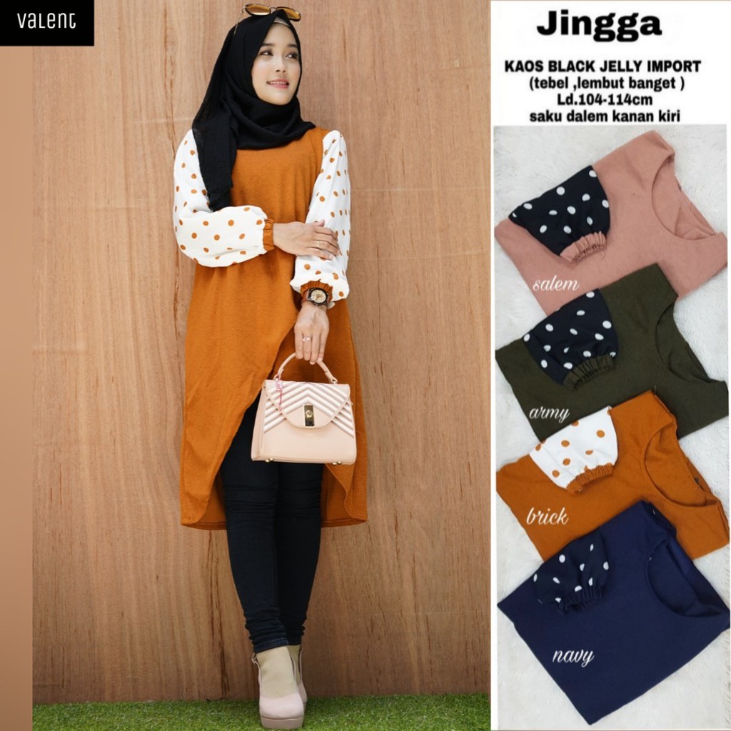  TUNIK  JINGGA BAJU  ATASAN WANITA REMAJA  TUNIK  TRENDY 