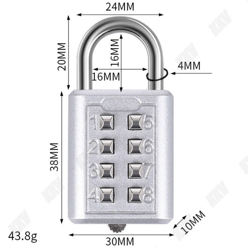 GEMBOK Pin 4 digit  kombinasi Angka 8 digit koper dan lain2