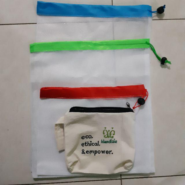 Reusable Produce Bags Set Tas Serut Belanja Sayur Buah Pakai Ulang