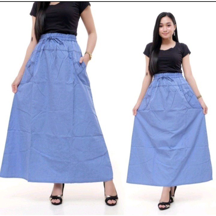 ROK JEANS WANITA//ROK JEANS PANJANG