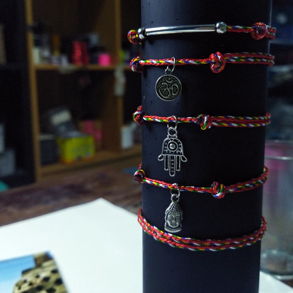 Gelang Handmade Rajarta Etnik Keberuntunhan Fengshui Hoki Tali Tibet 5 Warna Adju