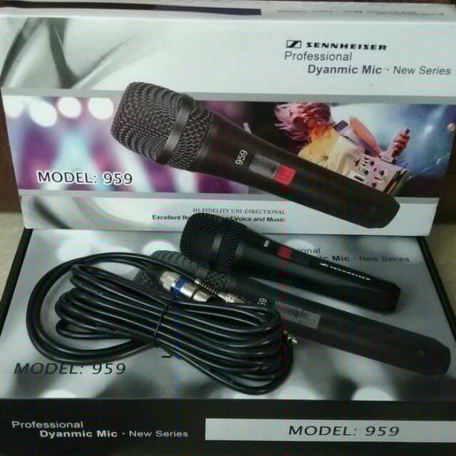 Mic Mik Microphone mikrofon Kabel Sennheiser 959 bagus
