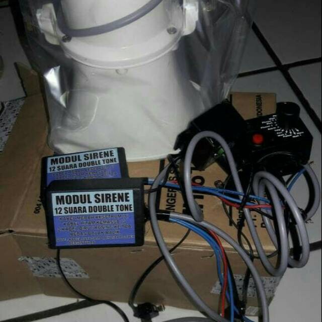 MODUL SIRENE PATWAL 12 SUARA DOBEL TONE + TOA 10 WATT OVAL | BULAT - KARPET MOTOR - AKSESORIS MOTO -