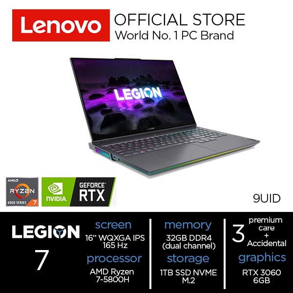 Lenovo Legion 7 9UID Ryzen 7 5800H/32GB/1TB SSD/RTX 3060/16"/STORM GREY