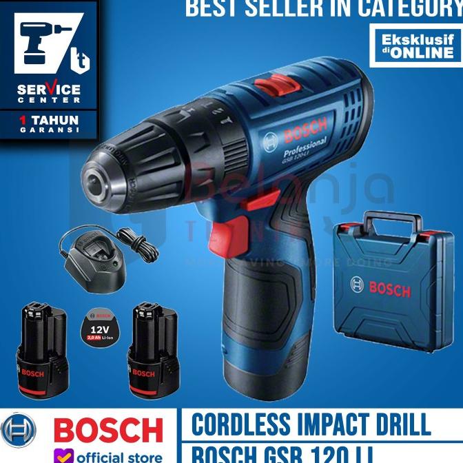 Bosch Bor Tembok Baterai Gsb 120 Li Gsb120Li Cordless Impact Drill 12V