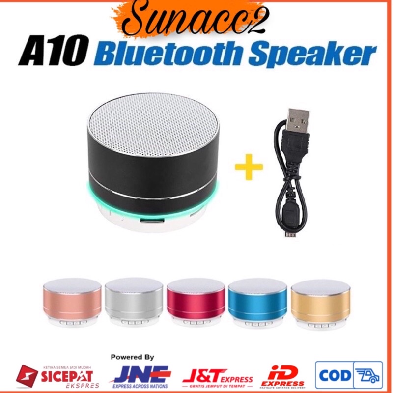 Speaker Bluetooth Wireless Besi A10 Portable Mini Bulat LED VBX-10