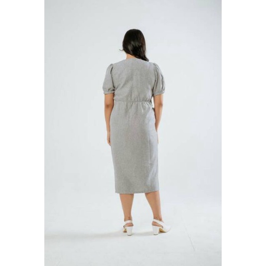 Kate Linen Midi Dress In Sky Blue