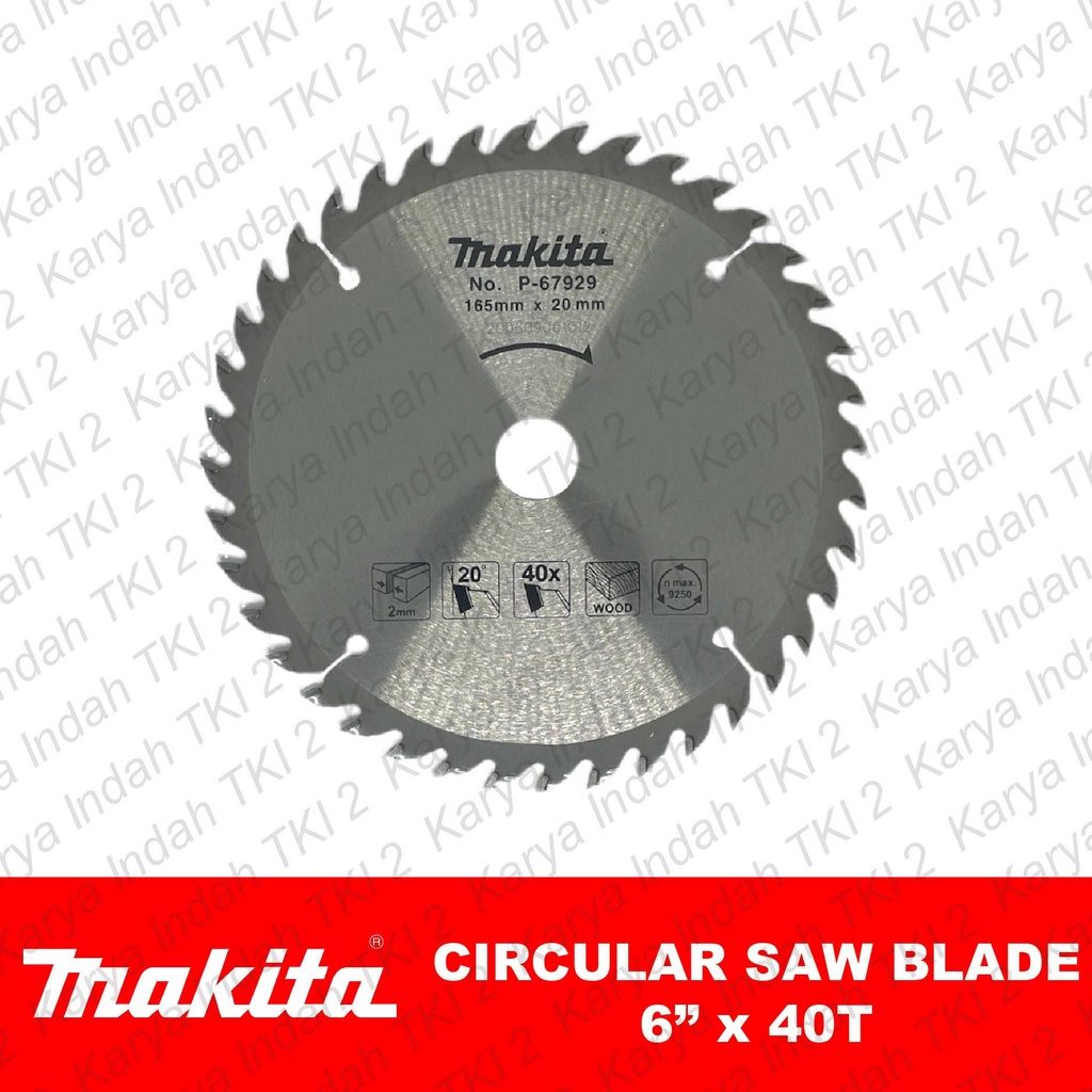 Gergaji Circle Kayu MAKITA 6 1/2" Mata 40 Teeth Circular Saw Blade TCT 6 Inch 165 mm x 40T