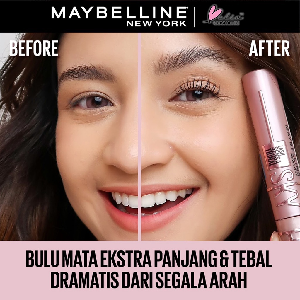 ❤ BELIA ❤ MAYBELLINE Sky High Mascara Waterproof Lash Sensational | Full Volume | Long Lash | Maskara Tahan Air | BPOM