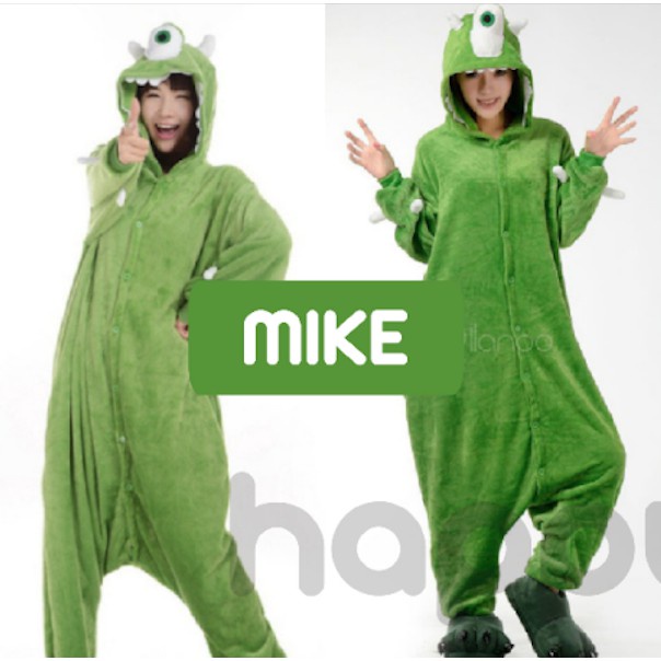 BAJU TIDUR KOSTUM ONESIE KIGURUMU PIYAMA MONSTER DEWASA KARAKTER - SULLEY MIKE SULLIVAN MONSTER INC