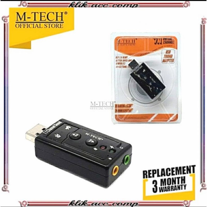 USB Sound Card 7.1 M tech original Usb to Jack 3.5 audio