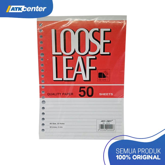 Jual Loose Leaf / Kertas File / Kertas Binder JOYART A5-50 Bergaris ...