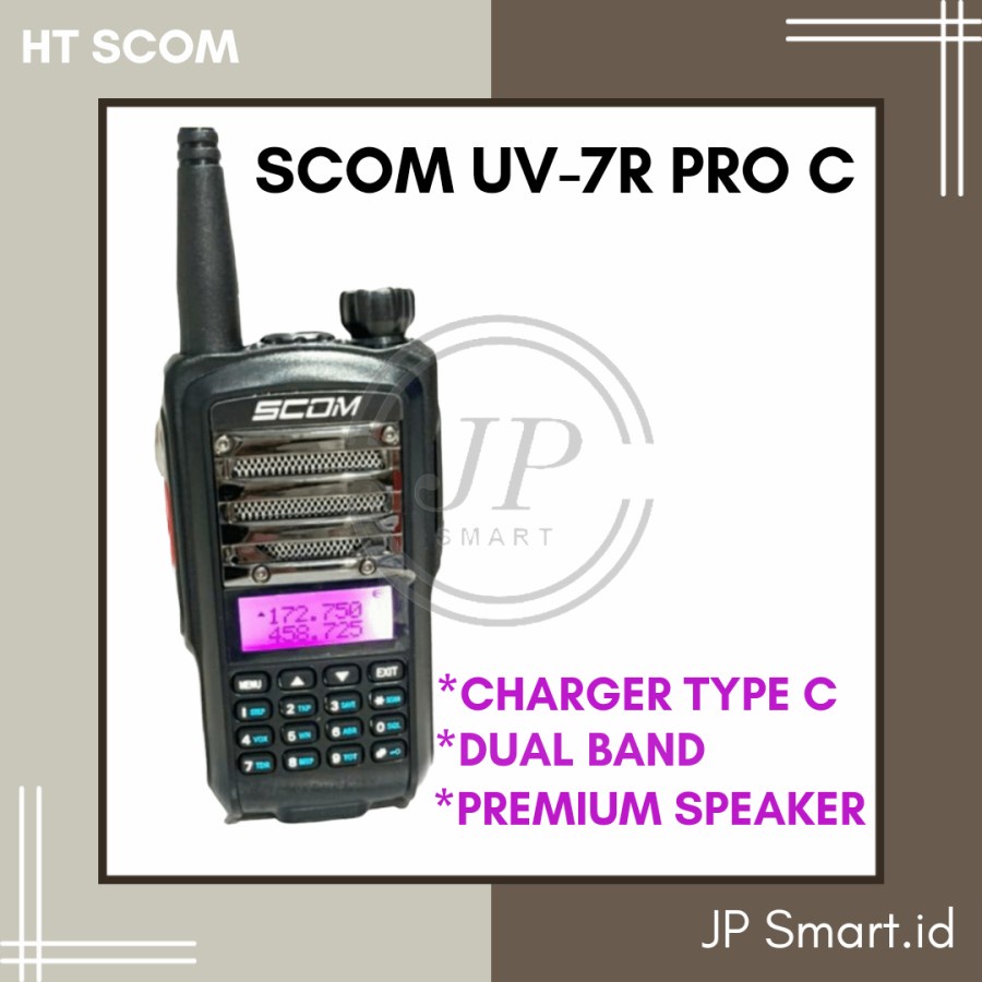 Radio HT SCOM UV7R PRO C Dual Band UHF VHF walkie Talkie Bkn Baofeng