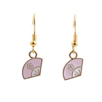 LRC Anting Gantung Fashion Fan Geisha Fan Alloy Drip Earrings K83025