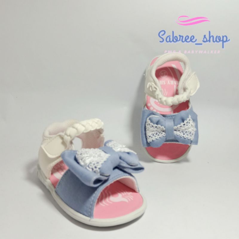 Sandal sepatu anak perempuan/ Pita renda denim