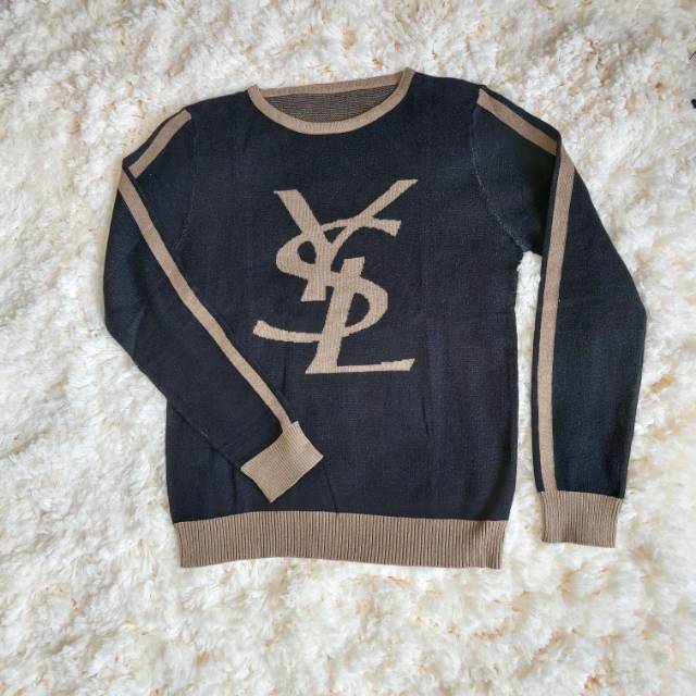 Kaos Rajut Import YSL Hitam