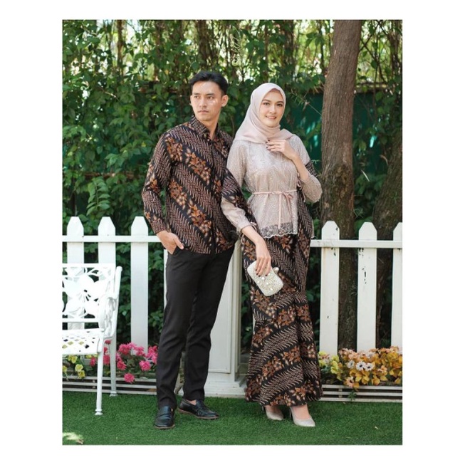 Maura Couple - Sania Ruffle Batik Couple Ori Ndoro Jowi DNT Garansi- SET CP PARANG MELATI TUNIK TALI