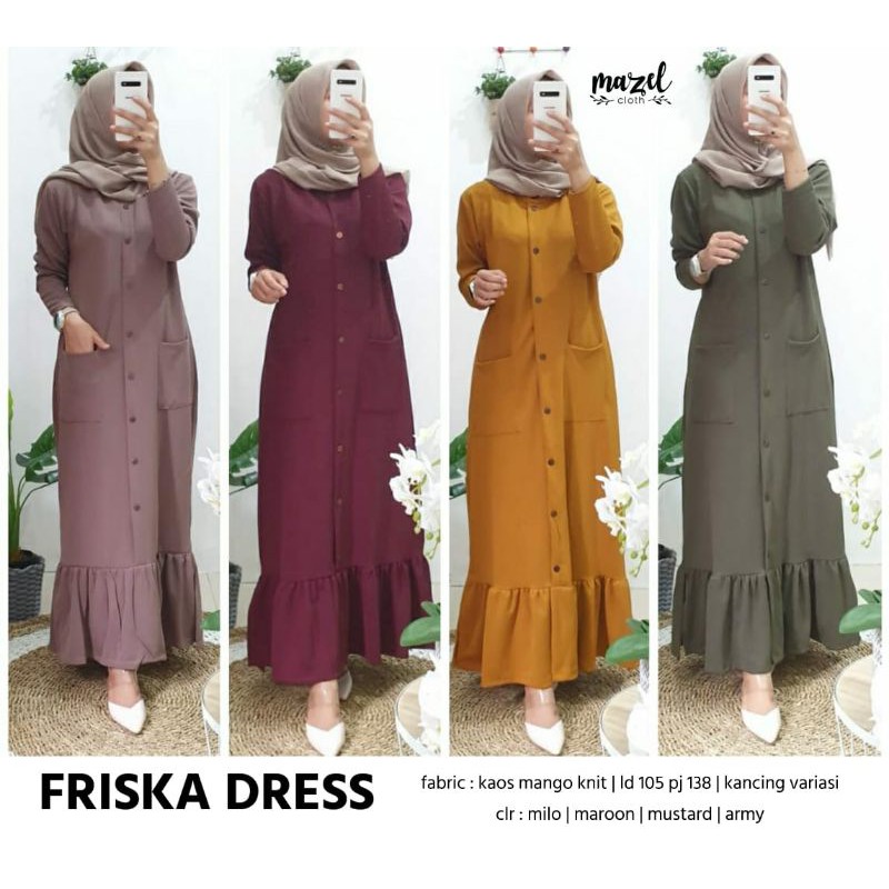 Friska dress bahan kaos mango knit