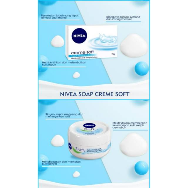 Nivea soft 100 g + nivea soap creme soap 75 g