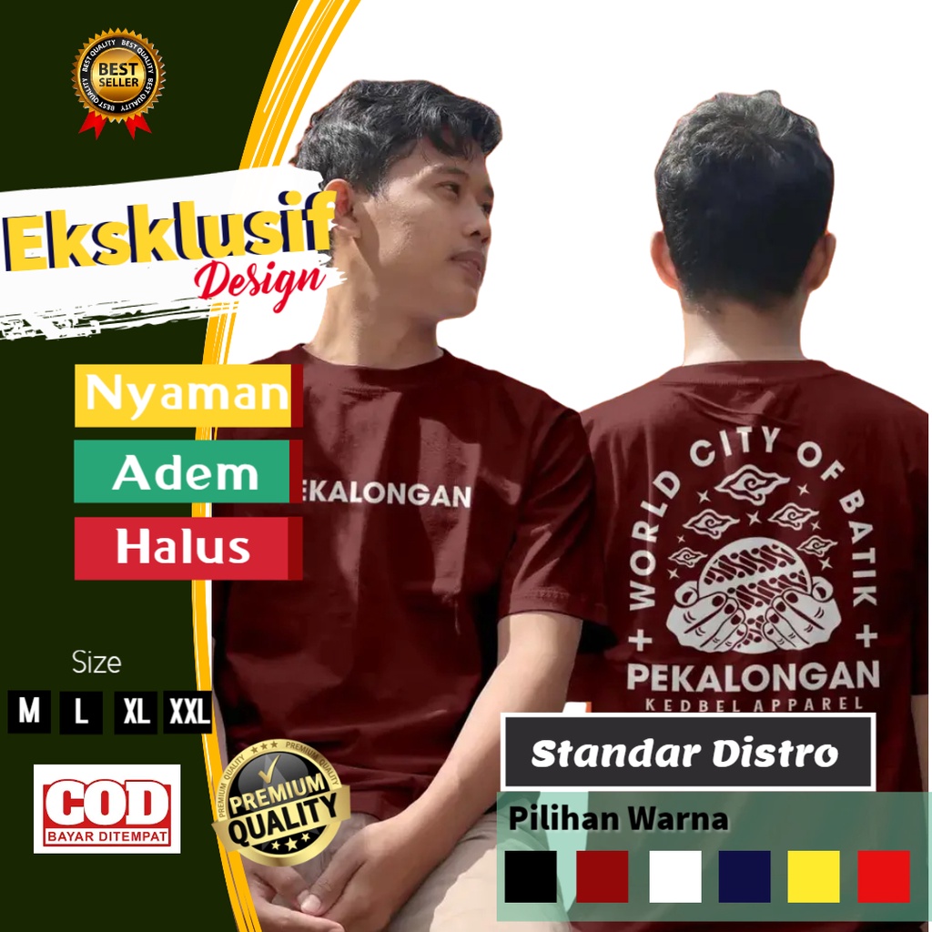 Baju Kaos Pria peria cowo cowok cwo cwok laki2 laki Pekalongan Kota Batik atasan lengan pendek anak 