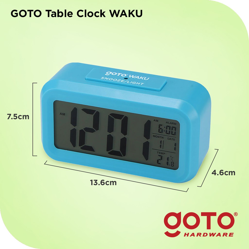 Goto Waku Table Clock LED Jam Meja Digital Smart Alarm