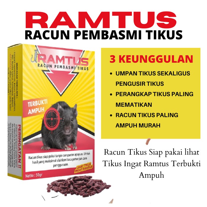 RACUN TIKUS RAMTUS MAKANAN TIKUS PEMBUNUH TIKUS PERANGKAP TIKUS PEMBASMI TIKUS PALING AMPUH