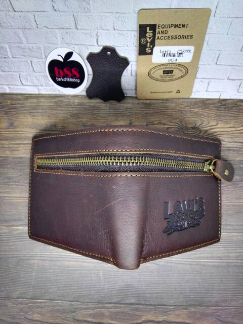 Dompet Kulit Levis 804 / Dompet Pria Lipat Kulit Asli Murah