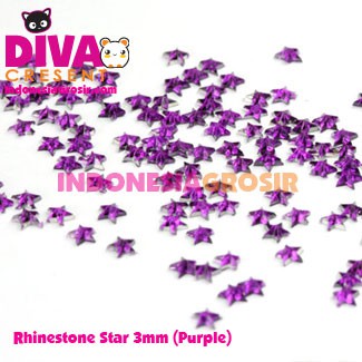 DEKORASI SLIME / CLAY / NAIL ART RHINESTONE STAR 3MM