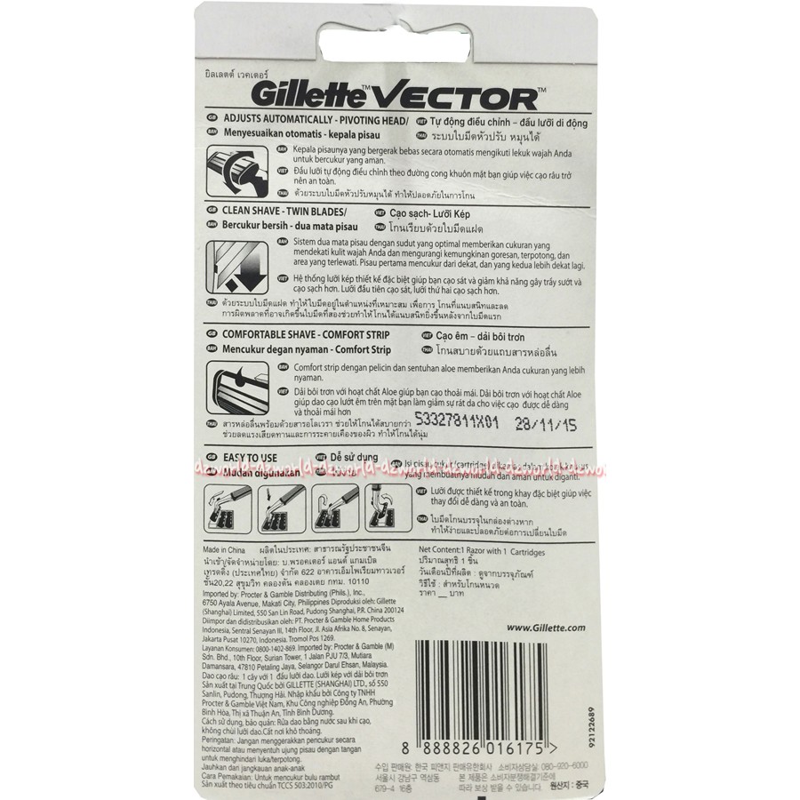 Pisau cukur gillette vector comfort strip Pisau Cukur Gilet Hijau