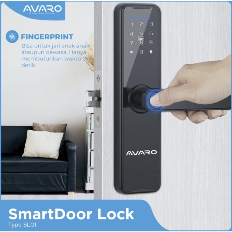 AVARO Smart Door Lock Handle RFID Fingerprint Waterproof WIFI PIN