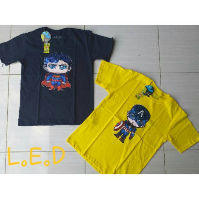 KAOS LED (2) SUPER HERO size 4,6,8,10 (2-8th)