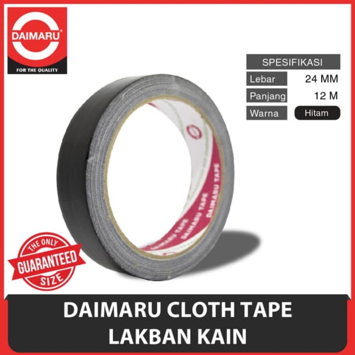 

Lakban Kain Hitam Daimaru 24mm/Lakban Cloth Tape Daimaru/Linen/Lakban Jilid