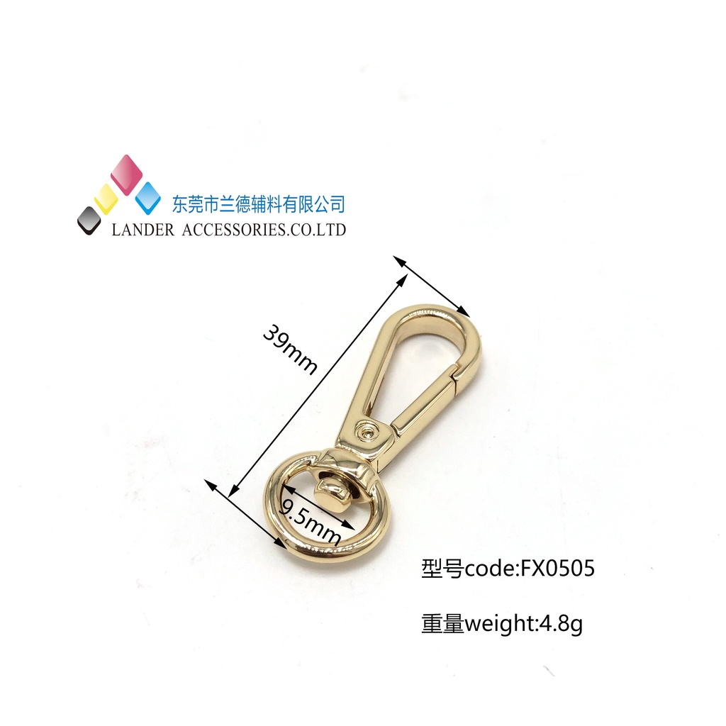 Lander Dogclip / Kaitan / 9.5mm / Shiny Gold / Fx 0505 / 2pcs