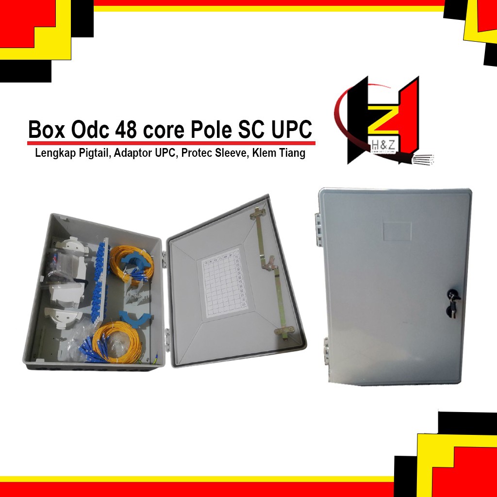 Box Odc 48 Core Pole SC UPC / ODC ODP Wall Pole 48 Core Lengkap Adaptor Pigtail
