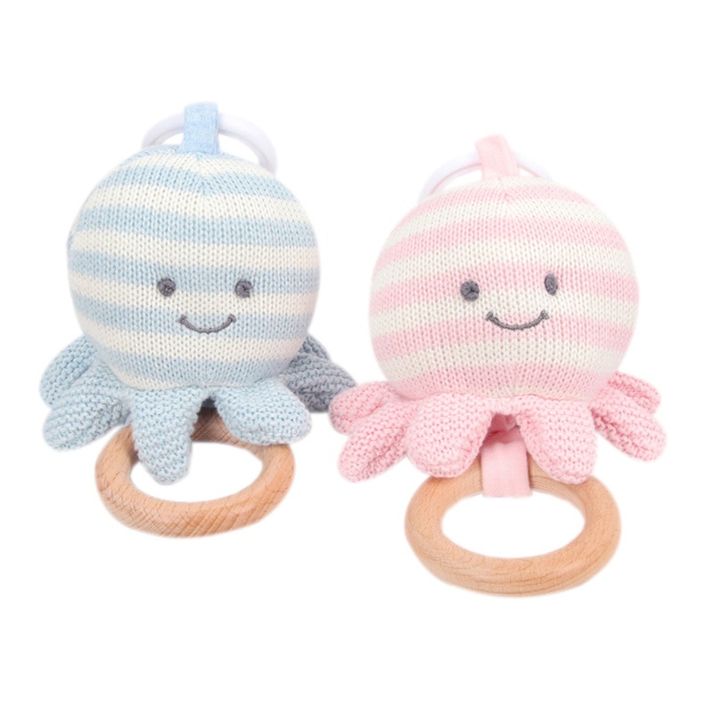 Mary Mainan Teether Bayi Bentuk Gurita Bahan Kayu DIY