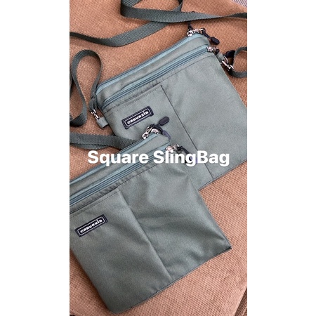 Sling bag - Square Sling Bag Tas Selempang Tas Bahu - Army