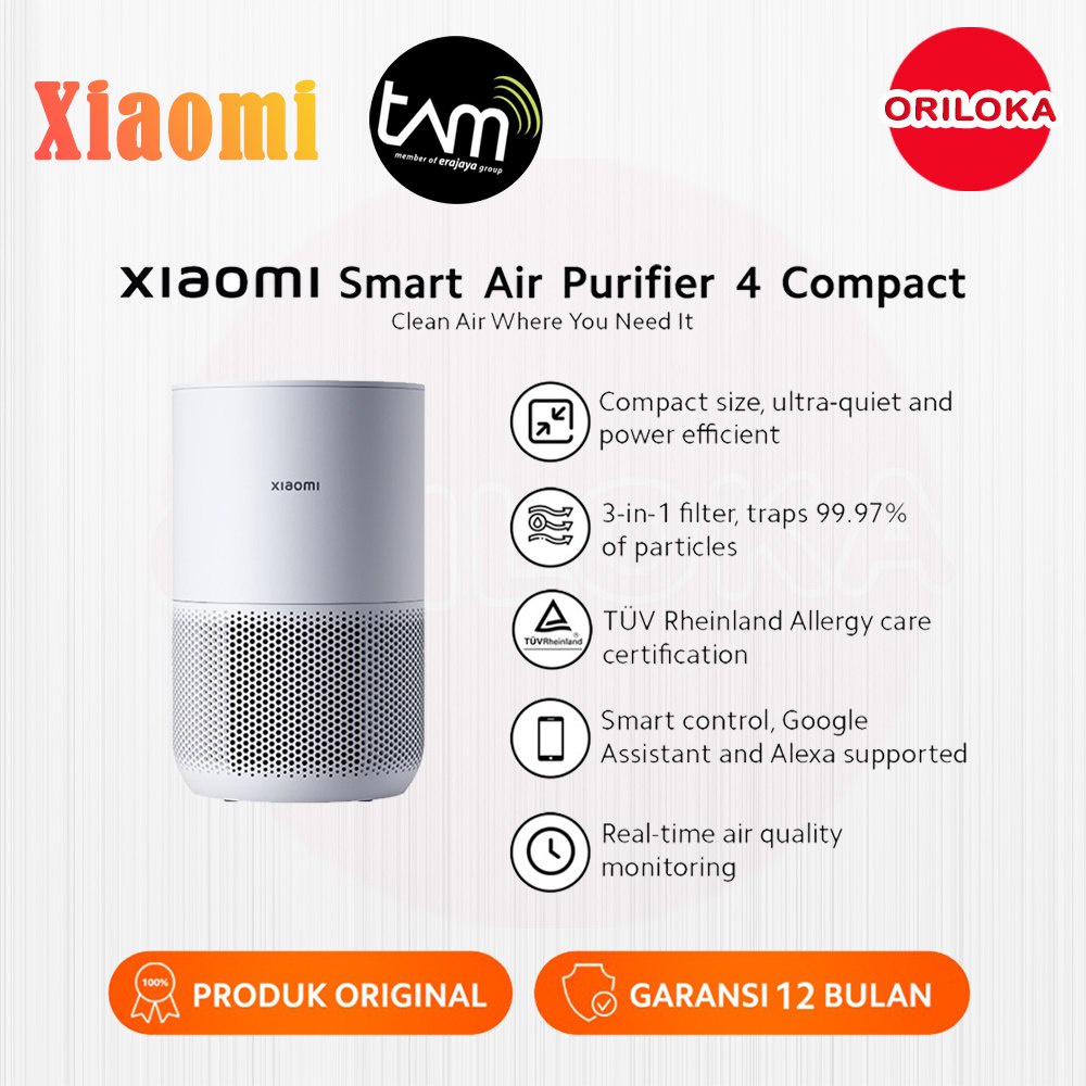 Mi Air Purifier 4 Compact - Penyaring Udara - Garansi Resmi