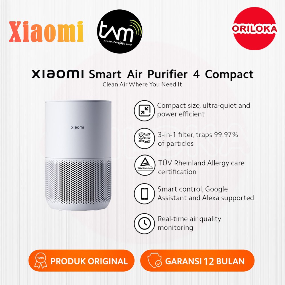 Mi Air Purifier 4 Compact - Penyaring Udara - Garansi Resmi