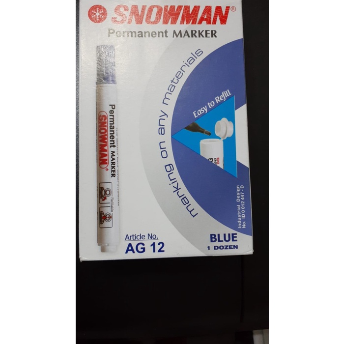 

Jualan Snowman Spidol Permanent Marker Ag 12 (Isi 12) - Hitam Atau Biru Promo