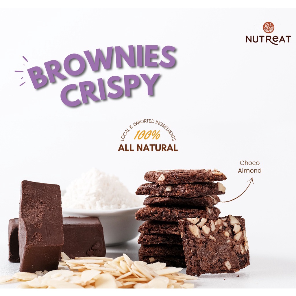 NUTREAT Brownies Crispy 35g - Choco Cheese / Choco Almond - Healthy Snack