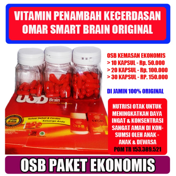 Cod Eceran Vitamin Otak Omar Smart Brain Osb Di Jamin Asli Original