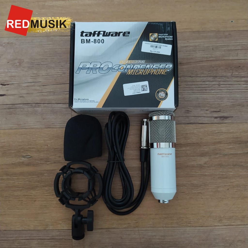 BM800 BM 800 BM-800 Putih White Condensor Mic Taffware Microphones