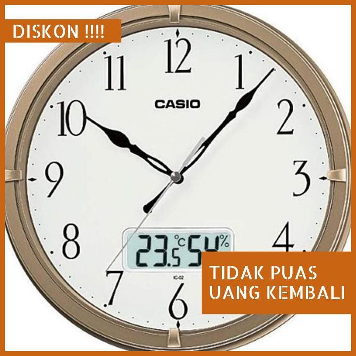 PROMO JAM DINDING WALL CLOCK CASIO IC-01 IC 01 7DF ANALOG DIGITAL ORIGINAL PENGIRIMAN CEPAT