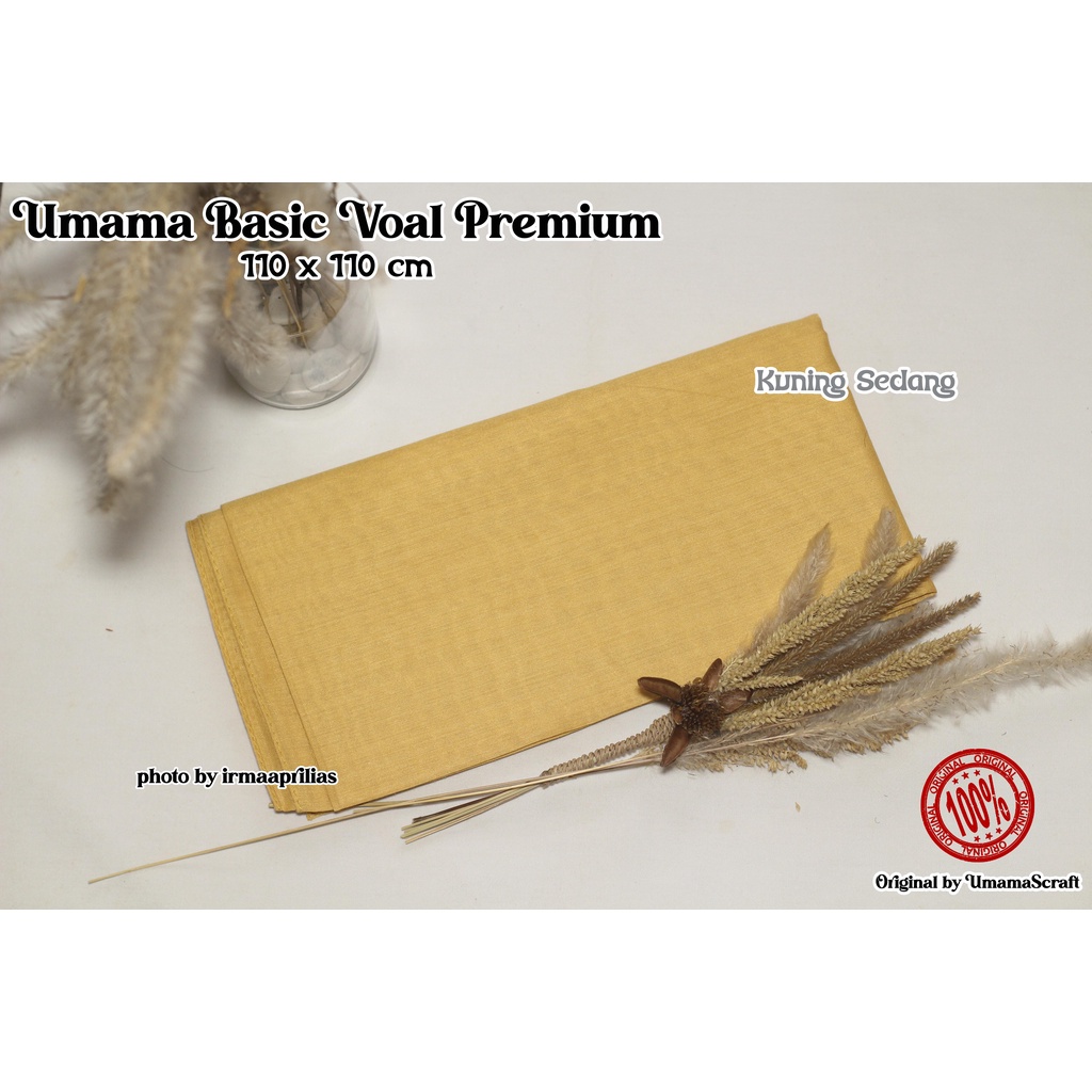 Hijab Basic Voal Umama Jilbab Segi Empat Polos Umama Kerudung Polos Segi Empat Part 2-KUNING SEDANG