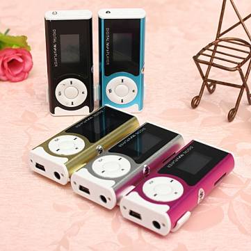 MP3 Player TF card with Clip &amp; LED Flashlight - Hitam